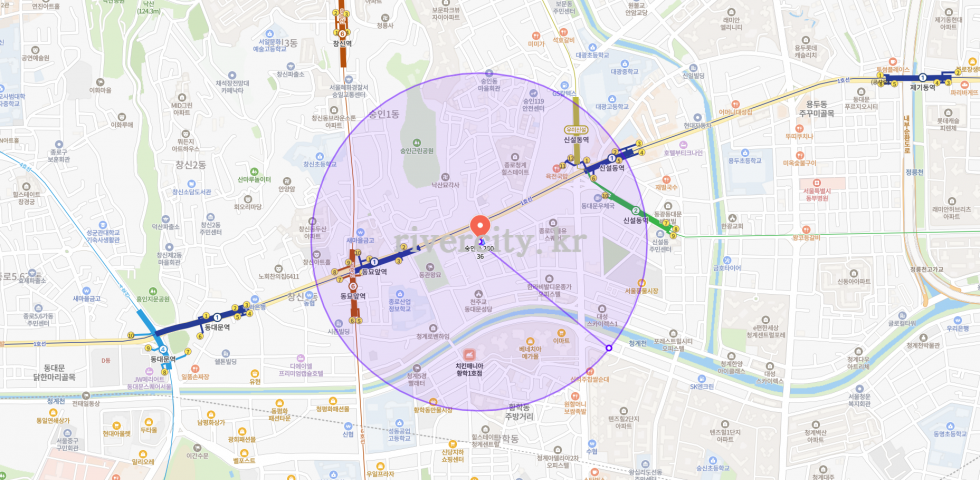 반경500m